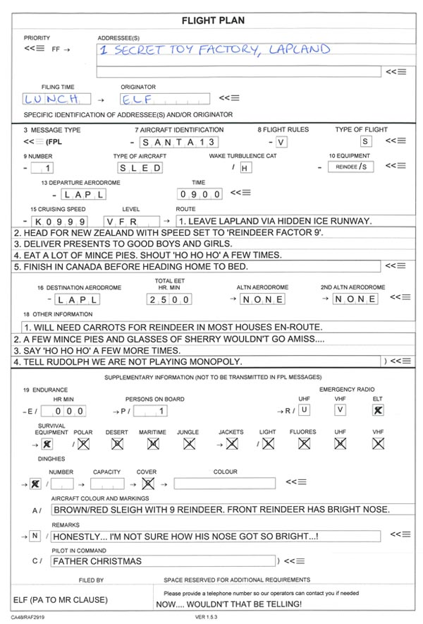 Santa's Flight Plan